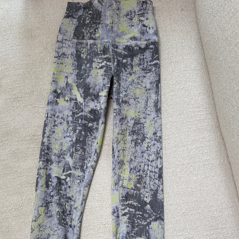 Lululemon Athletica Gray and Yellow Leggings